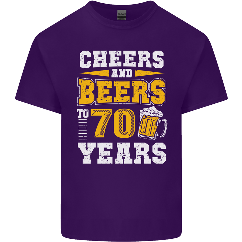 70th Birthday 70 Year Old Funny Alcohol Mens Cotton T-Shirt Tee Top Purple