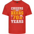 70th Birthday 70 Year Old Funny Alcohol Mens Cotton T-Shirt Tee Top Red