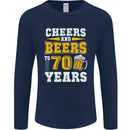 70th Birthday 70 Year Old Funny Alcohol Mens Long Sleeve T-Shirt Navy Blue