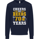 70th Birthday 70 Year Old Funny Alcohol Mens Sweatshirt Jumper Navy Blue