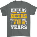 70th Birthday 70 Year Old Funny Alcohol Mens T-Shirt 100% Cotton Charcoal