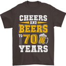70th Birthday 70 Year Old Funny Alcohol Mens T-Shirt 100% Cotton Dark Chocolate