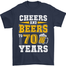 70th Birthday 70 Year Old Funny Alcohol Mens T-Shirt 100% Cotton Navy Blue