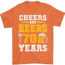 70th Birthday 70 Year Old Funny Alcohol Mens T-Shirt 100% Cotton Orange