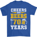 70th Birthday 70 Year Old Funny Alcohol Mens T-Shirt 100% Cotton Royal Blue