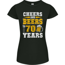 70th Birthday 70 Year Old Funny Alcohol Womens Petite Cut T-Shirt Black