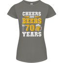 70th Birthday 70 Year Old Funny Alcohol Womens Petite Cut T-Shirt Charcoal