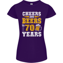 70th Birthday 70 Year Old Funny Alcohol Womens Petite Cut T-Shirt Purple