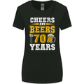 70th Birthday 70 Year Old Funny Alcohol Womens Wider Cut T-Shirt Black