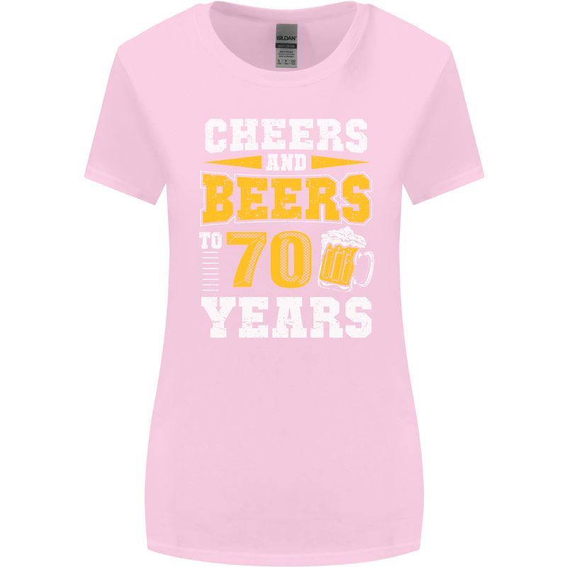 70th Birthday 70 Year Old Funny Alcohol Womens Wider Cut T-Shirt Light Pink
