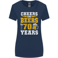 70th Birthday 70 Year Old Funny Alcohol Womens Wider Cut T-Shirt Navy Blue