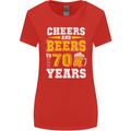 70th Birthday 70 Year Old Funny Alcohol Womens Wider Cut T-Shirt Red