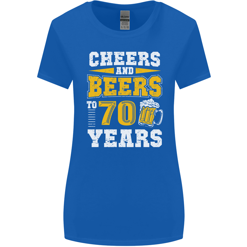 70th Birthday 70 Year Old Funny Alcohol Womens Wider Cut T-Shirt Royal Blue