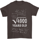 70th Birthday 70 Year Old Geek Funny Maths Mens T-Shirt 100% Cotton Dark Chocolate