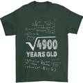 70th Birthday 70 Year Old Geek Funny Maths Mens T-Shirt 100% Cotton Forest Green
