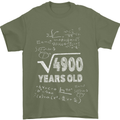 70th Birthday 70 Year Old Geek Funny Maths Mens T-Shirt 100% Cotton Military Green