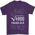 70th Birthday 70 Year Old Geek Funny Maths Mens T-Shirt 100% Cotton Purple