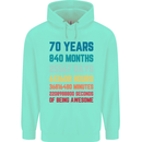 70th Birthday 70 Year Old Mens 80% Cotton Hoodie Peppermint