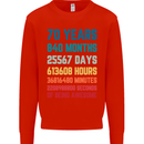 70th Birthday 70 Year Old Mens Sweatshirt Jumper Bright Red