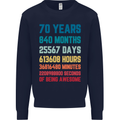 70th Birthday 70 Year Old Mens Sweatshirt Jumper Navy Blue