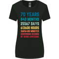 70th Birthday 70 Year Old Womens Wider Cut T-Shirt Black