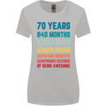 70th Birthday 70 Year Old Womens Wider Cut T-Shirt Sports Grey