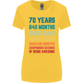 70th Birthday 70 Year Old Womens Wider Cut T-Shirt Yellow