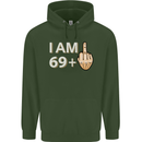 70th Birthday Funny Offensive 70 Year Old Mens 80% Cotton Hoodie Forest Green