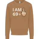 70th Birthday Funny Offensive 70 Year Old Mens Sweatshirt Jumper Caramel Latte