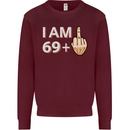 70th Birthday Funny Offensive 70 Year Old Mens Sweatshirt Jumper Maroon