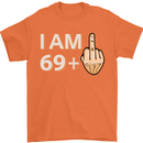 70th Birthday Funny Offensive 70 Year Old Mens T-Shirt 100% Cotton Orange