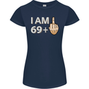 70th Birthday Funny Offensive 70 Year Old Womens Petite Cut T-Shirt Navy Blue