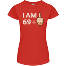 70th Birthday Funny Offensive 70 Year Old Womens Petite Cut T-Shirt Red