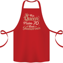 70th Birthday Queen Seventy Years Old 70 Cotton Apron 100% Organic Red