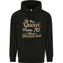 70th Birthday Queen Seventy Years Old 70 Mens 80% Cotton Hoodie Black