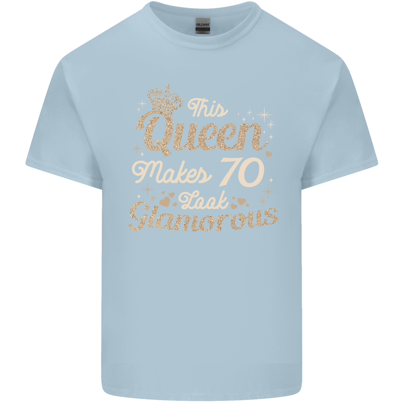 70th Birthday Queen Seventy Years Old 70 Mens Cotton T-Shirt Tee Top Light Blue