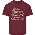 70th Birthday Queen Seventy Years Old 70 Mens Cotton T-Shirt Tee Top Maroon