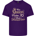 70th Birthday Queen Seventy Years Old 70 Mens Cotton T-Shirt Tee Top Purple