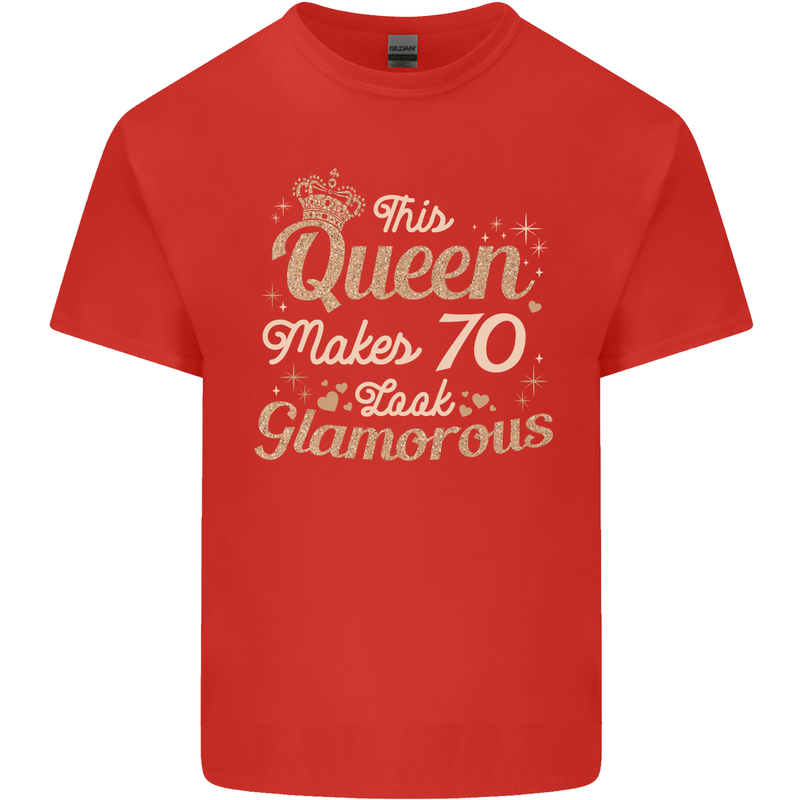 70th Birthday Queen Seventy Years Old 70 Mens Cotton T-Shirt Tee Top Red