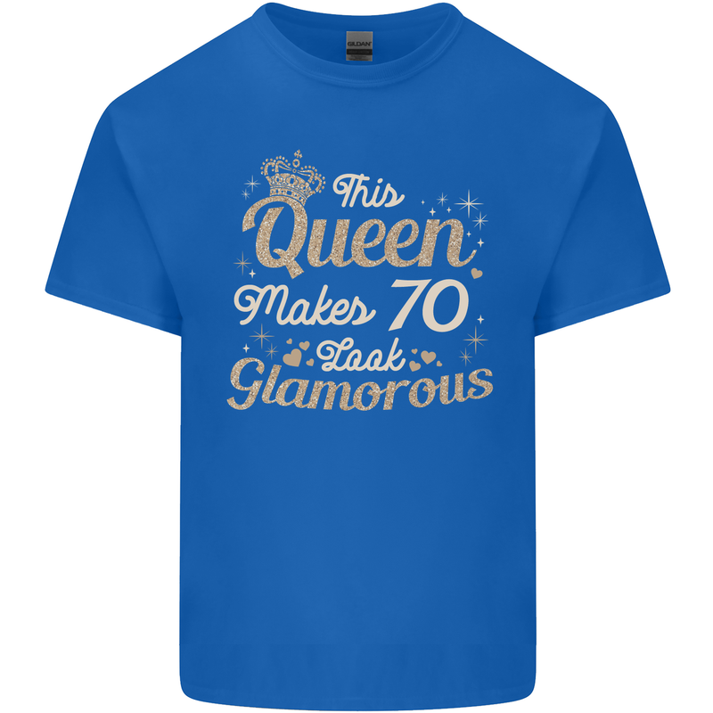 70th Birthday Queen Seventy Years Old 70 Mens Cotton T-Shirt Tee Top Royal Blue