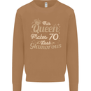 70th Birthday Queen Seventy Years Old 70 Mens Sweatshirt Jumper Caramel Latte