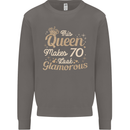 70th Birthday Queen Seventy Years Old 70 Mens Sweatshirt Jumper Charcoal