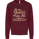 70th Birthday Queen Seventy Years Old 70 Mens Sweatshirt Jumper Maroon