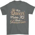 70th Birthday Queen Seventy Years Old 70 Mens T-Shirt Cotton Gildan Charcoal