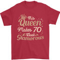 70th Birthday Queen Seventy Years Old 70 Mens T-Shirt Cotton Gildan Red