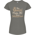 70th Birthday Queen Seventy Years Old 70 Womens Petite Cut T-Shirt Charcoal