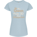 70th Birthday Queen Seventy Years Old 70 Womens Petite Cut T-Shirt Light Blue