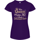 70th Birthday Queen Seventy Years Old 70 Womens Petite Cut T-Shirt Purple