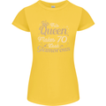 70th Birthday Queen Seventy Years Old 70 Womens Petite Cut T-Shirt Yellow