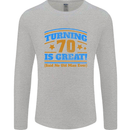 70th Birthday Turning 70 Is Great Year Old Mens Long Sleeve T-Shirt Sports Grey